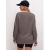 imageANRABESS Sweatshirts for women 2024 Fall Fashion Shirts Long Sleeve Crewneck Lightweight Side Split Casual Pullover TopBrown