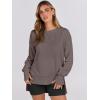 imageANRABESS Sweatshirts for women 2024 Fall Fashion Shirts Long Sleeve Crewneck Lightweight Side Split Casual Pullover TopBrown