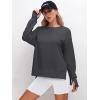 imageANRABESS Sweatshirts for women 2024 Fall Fashion Shirts Long Sleeve Crewneck Lightweight Side Split Casual Pullover TopDark Grey