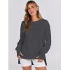 imageANRABESS Sweatshirts for women 2024 Fall Fashion Shirts Long Sleeve Crewneck Lightweight Side Split Casual Pullover TopDark Grey