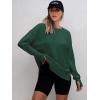 imageANRABESS Sweatshirts for women 2024 Fall Fashion Shirts Long Sleeve Crewneck Lightweight Side Split Casual Pullover TopDeep Green