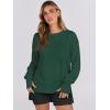 imageANRABESS Sweatshirts for women 2024 Fall Fashion Shirts Long Sleeve Crewneck Lightweight Side Split Casual Pullover TopDeep Green