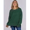 imageANRABESS Sweatshirts for women 2024 Fall Fashion Shirts Long Sleeve Crewneck Lightweight Side Split Casual Pullover TopDeep Green