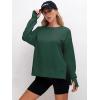 imageANRABESS Sweatshirts for women 2024 Fall Fashion Shirts Long Sleeve Crewneck Lightweight Side Split Casual Pullover TopDeep Green