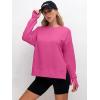 imageANRABESS Sweatshirts for women 2024 Fall Fashion Shirts Long Sleeve Crewneck Lightweight Side Split Casual Pullover TopHot Pink