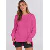 imageANRABESS Sweatshirts for women 2024 Fall Fashion Shirts Long Sleeve Crewneck Lightweight Side Split Casual Pullover TopHot Pink