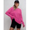 imageANRABESS Sweatshirts for women 2024 Fall Fashion Shirts Long Sleeve Crewneck Lightweight Side Split Casual Pullover TopHot Pink