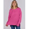 imageANRABESS Sweatshirts for women 2024 Fall Fashion Shirts Long Sleeve Crewneck Lightweight Side Split Casual Pullover TopHot Pink
