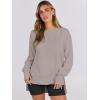 imageANRABESS Sweatshirts for women 2024 Fall Fashion Shirts Long Sleeve Crewneck Lightweight Side Split Casual Pullover TopKhaki