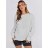 imageANRABESS Sweatshirts for women 2024 Fall Fashion Shirts Long Sleeve Crewneck Lightweight Side Split Casual Pullover TopLight Grey