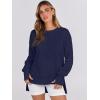 imageANRABESS Sweatshirts for women 2024 Fall Fashion Shirts Long Sleeve Crewneck Lightweight Side Split Casual Pullover TopNavy Blue