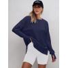 imageANRABESS Sweatshirts for women 2024 Fall Fashion Shirts Long Sleeve Crewneck Lightweight Side Split Casual Pullover TopNavy Blue