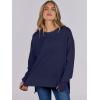 imageANRABESS Sweatshirts for women 2024 Fall Fashion Shirts Long Sleeve Crewneck Lightweight Side Split Casual Pullover TopNavy Blue