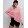 imageANRABESS Sweatshirts for women 2024 Fall Fashion Shirts Long Sleeve Crewneck Lightweight Side Split Casual Pullover TopPink