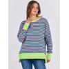 imageANRABESS Sweatshirts for women 2024 Fall Fashion Shirts Long Sleeve Crewneck Lightweight Side Split Casual Pullover TopPink Green