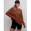 imageANRABESS Sweatshirts for women 2024 Fall Fashion Shirts Long Sleeve Crewneck Lightweight Side Split Casual Pullover TopRust Brown