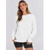 imageANRABESS Sweatshirts for women 2024 Fall Fashion Shirts Long Sleeve Crewneck Lightweight Side Split Casual Pullover TopWhite