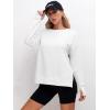 imageANRABESS Sweatshirts for women 2024 Fall Fashion Shirts Long Sleeve Crewneck Lightweight Side Split Casual Pullover TopWhite