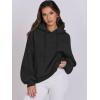 imageANRABESS Womens Oversized Hoodies Lantern sleeve Fleece Sweatshirts 2024 Winter Loose Pullover Preppy Top ClothesBlack