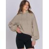 imageANRABESS Womens Oversized Hoodies Lantern sleeve Fleece Sweatshirts 2024 Winter Loose Pullover Preppy Top ClothesKhaki