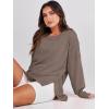 imageANRABESS Womens Oversized Sweatshirts Crew Neck Long Sleeve Shirts Casual Loose Slit 2025 Fall ClothesBrown
