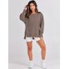 imageANRABESS Womens Oversized Sweatshirts Crew Neck Long Sleeve Shirts Casual Loose Slit 2025 Fall ClothesBrown