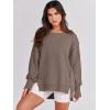 imageANRABESS Womens Oversized Sweatshirts Crew Neck Long Sleeve Shirts Casual Loose Slit 2025 Fall ClothesBrown