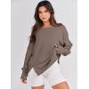 imageANRABESS Womens Oversized Sweatshirts Crew Neck Long Sleeve Shirts Casual Loose Slit 2025 Fall ClothesBrown