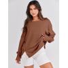 imageANRABESS Womens Oversized Sweatshirts Crew Neck Long Sleeve Shirts Casual Loose Slit 2025 Fall ClothesCaramel