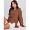 imageANRABESS Womens Oversized Sweatshirts Crew Neck Long Sleeve Shirts Casual Loose Slit 2025 Fall ClothesCaramel