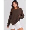 imageANRABESS Womens Oversized Sweatshirts Crew Neck Long Sleeve Shirts Casual Loose Slit 2025 Fall ClothesCoffee