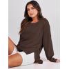 imageANRABESS Womens Oversized Sweatshirts Crew Neck Long Sleeve Shirts Casual Loose Slit 2025 Fall ClothesCoffee