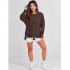imageANRABESS Womens Oversized Sweatshirts Crew Neck Long Sleeve Shirts Casual Loose Slit 2025 Fall ClothesCoffee