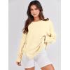 imageANRABESS Womens Oversized Sweatshirts Crew Neck Long Sleeve Shirts Casual Loose Slit 2025 Fall ClothesCream Yellow