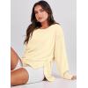 imageANRABESS Womens Oversized Sweatshirts Crew Neck Long Sleeve Shirts Casual Loose Slit 2025 Fall ClothesCream Yellow