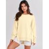 imageANRABESS Womens Oversized Sweatshirts Crew Neck Long Sleeve Shirts Casual Loose Slit 2025 Fall ClothesCream Yellow