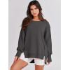 imageANRABESS Womens Oversized Sweatshirts Crew Neck Long Sleeve Shirts Casual Loose Slit 2025 Fall ClothesDeep Gray
