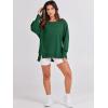 imageANRABESS Womens Oversized Sweatshirts Crew Neck Long Sleeve Shirts Casual Loose Slit 2025 Fall ClothesDeep Green