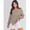 imageANRABESS Womens Oversized Sweatshirts Crew Neck Long Sleeve Shirts Casual Loose Slit 2025 Fall ClothesKhaki
