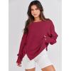 imageANRABESS Womens Oversized Sweatshirts Crew Neck Long Sleeve Shirts Casual Loose Slit 2025 Fall ClothesRed