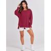 imageANRABESS Womens Oversized Sweatshirts Crew Neck Long Sleeve Shirts Casual Loose Slit 2025 Fall ClothesRed