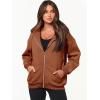 imageANRABESS Womens Zip Up Hoodies Long Sleeve Oversized Sweatshirts Fleece Y2K Jacket Pockets 2025 Fall Outfits Fashion ClothesRust