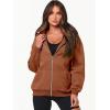 imageANRABESS Womens Zip Up Hoodies Long Sleeve Oversized Sweatshirts Fleece Y2K Jacket Pockets 2025 Fall Outfits Fashion ClothesRust