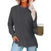 imageANRABESS Sweatshirts for women 2024 Fall Fashion Shirts Long Sleeve Crewneck Lightweight Side Split Casual Pullover TopDark Grey