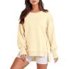 imageANRABESS Womens Oversized Sweatshirts Crew Neck Long Sleeve Shirts Casual Loose Slit 2025 Fall ClothesCream Yellow