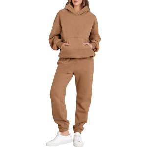 imageANRABESS Womens 2 Piece Outfits Lounge Hoodie Oversized Sweatshirt Jogger Sweatpants Y2K Tracksuit Sweatsuit Set Fall ClothesCoffee