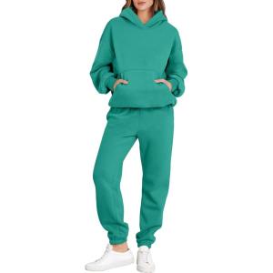 imageANRABESS Womens 2 Piece Outfits Lounge Hoodie Oversized Sweatshirt Jogger Sweatpants Y2K Tracksuit Sweatsuit Set Fall ClothesGreen