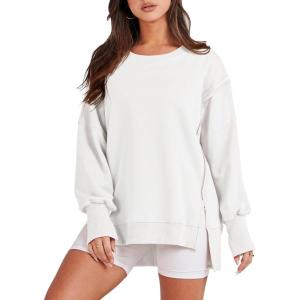 imageANRABESS Womens Oversized Sweatshirts Crew Neck Long Sleeve Shirts Casual Loose Slit 2025 Fall ClothesWhite