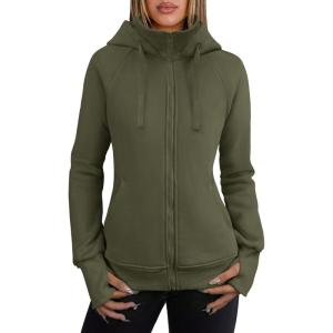 imageANRABESS Womens Zip Up Hoodies Fleece Jackets Long Sleeve Sweatshirts Pockets Casual Fall Fashion Preppy Outfits Y2k ClothesArmy Green