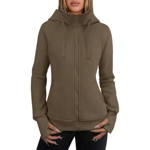 imageANRABESS Womens Zip Up Hoodies Fleece Jackets Long Sleeve Sweatshirts Pockets Casual Fall Fashion Preppy Outfits Y2k ClothesCoffee